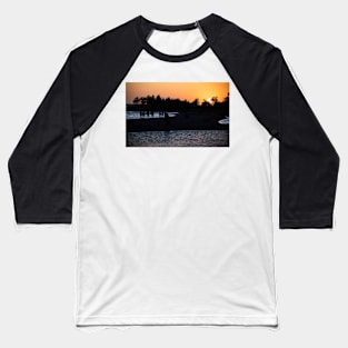 Crowd Silhouette at Sunset Baseball T-Shirt